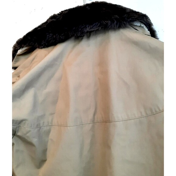 Vintage A Robert Lewis Idea HEAVY Coat Size 42 Mens Large Beige Faux Fur Lining - Picture 11 of 16